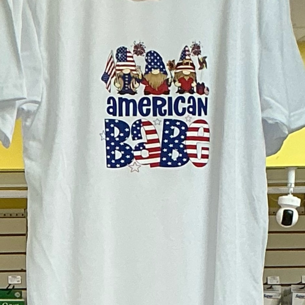 Graphic White Patriotic Short Sleeve Women’s Large Tee